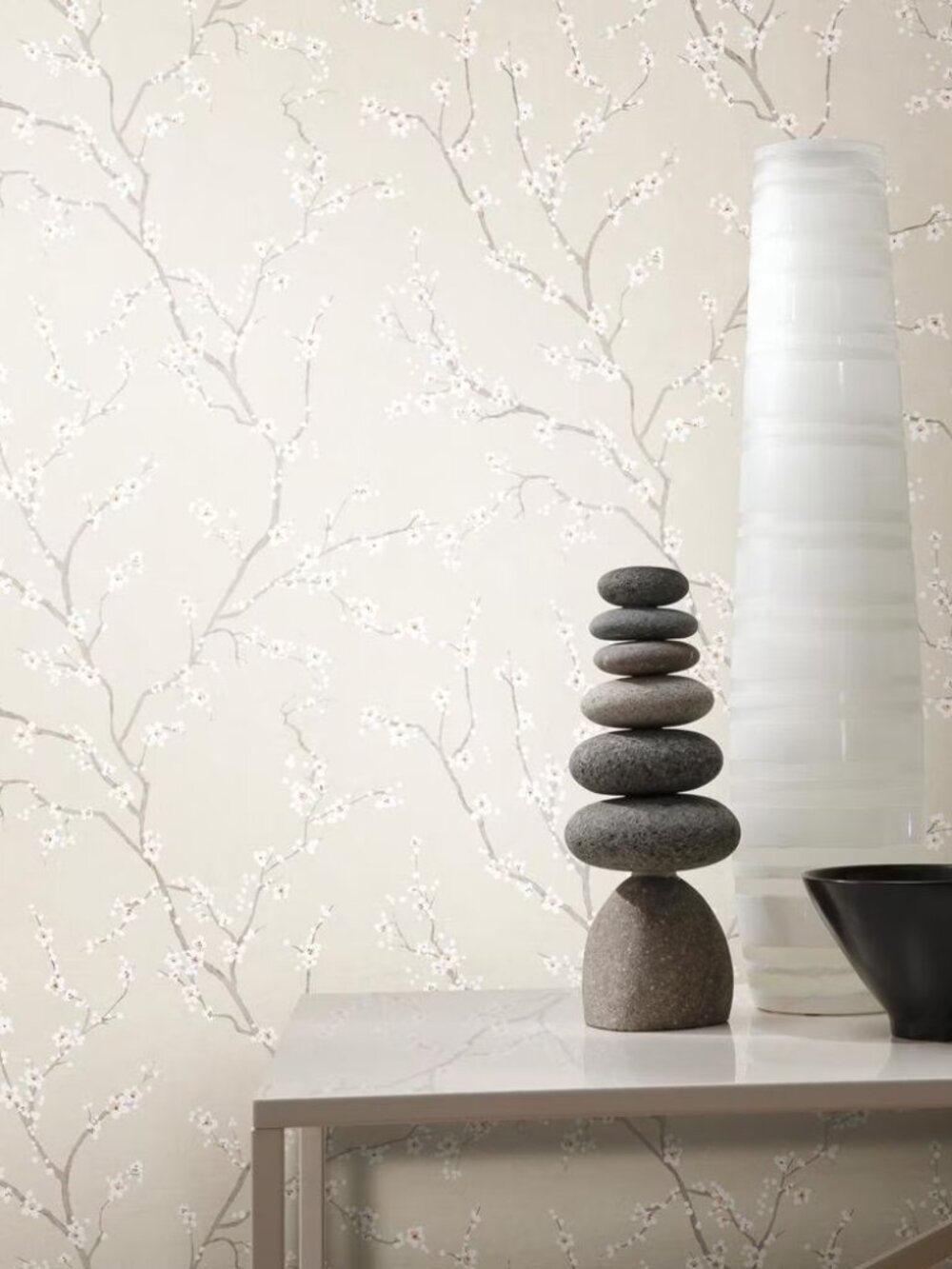 RoomMates Cream Cherry Blossom Peel and Stick Wallpaper